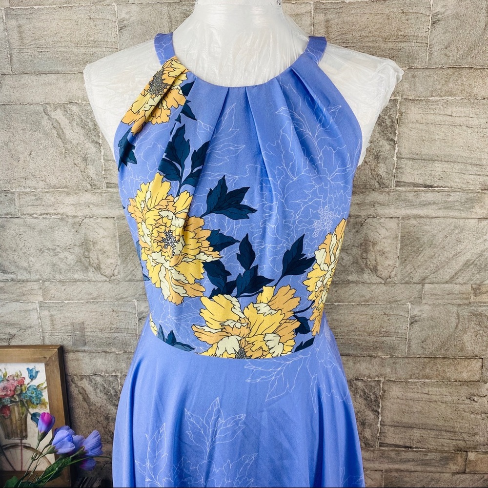 Adrianna Papell Floral Halter Asymmetrical Dress - Picture 4 of 12